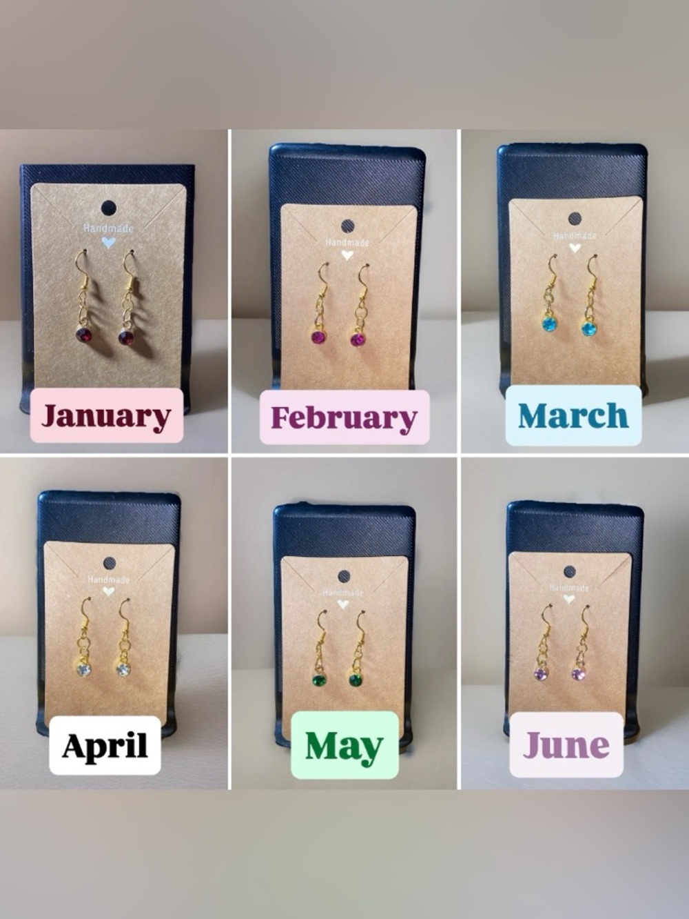 ✨Birthstone Bead Charm Dangle Earrings✨